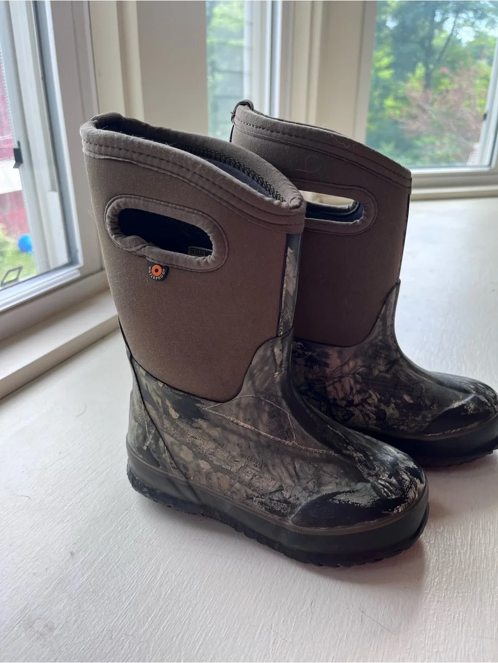 Kids Bogs Mossy Oak Waterproof Neoprene Pull-On Boots - Brown Camo